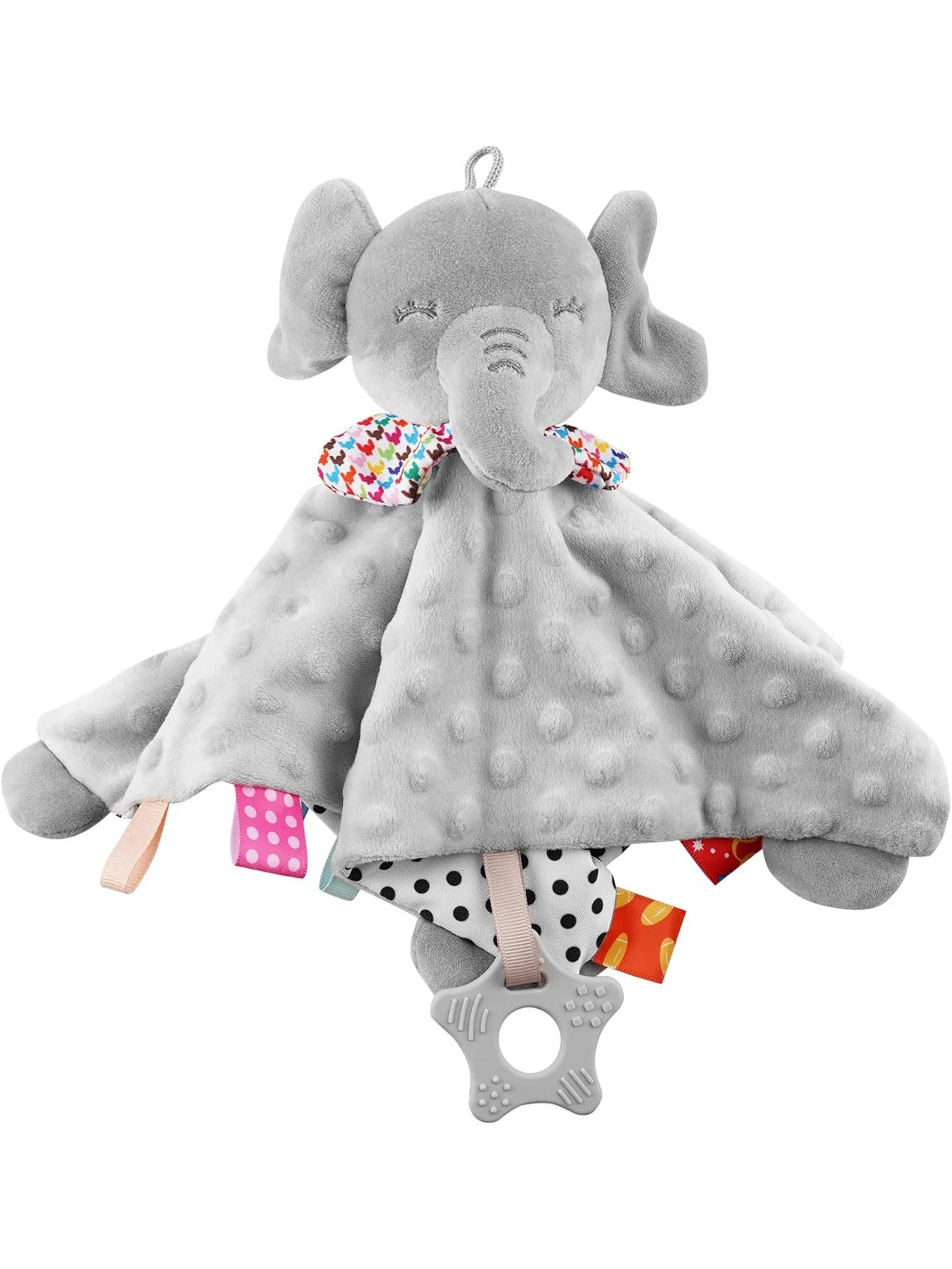 Doudou Éléphant Hochet Apaiseur Bébé – Tissu Doux, Son Hochet, À Suspendre