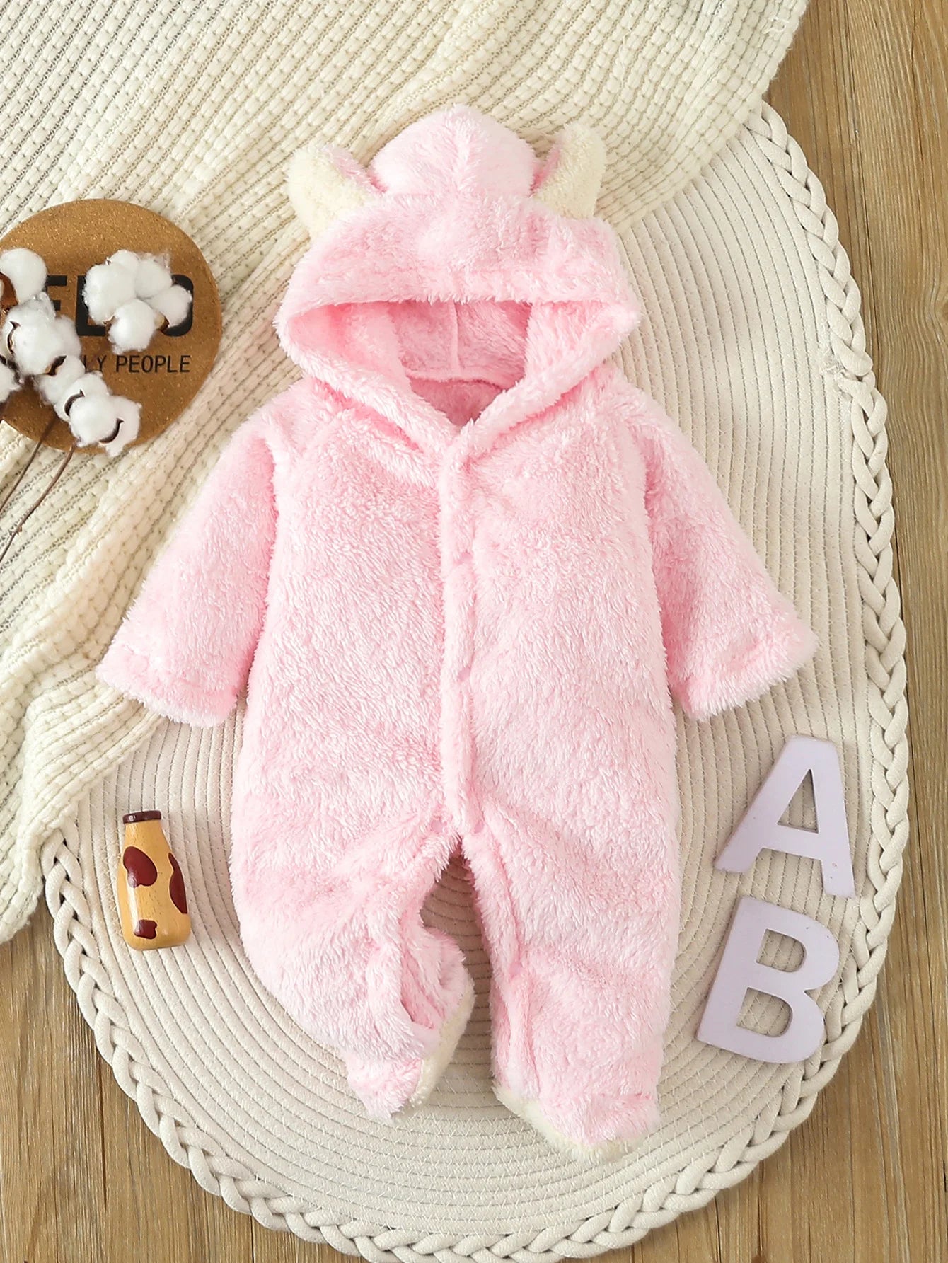Combinaison Polaire Animaux À Capuche Bébé – 100% Polyester, 5 Tailles 0-12 Mois