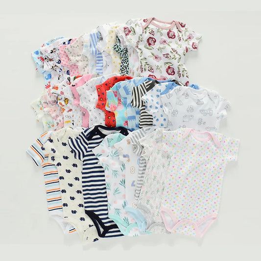 Body Bébé Été Coton Manches Courtes – Lot de 1 ou 2, 0-24 Mois