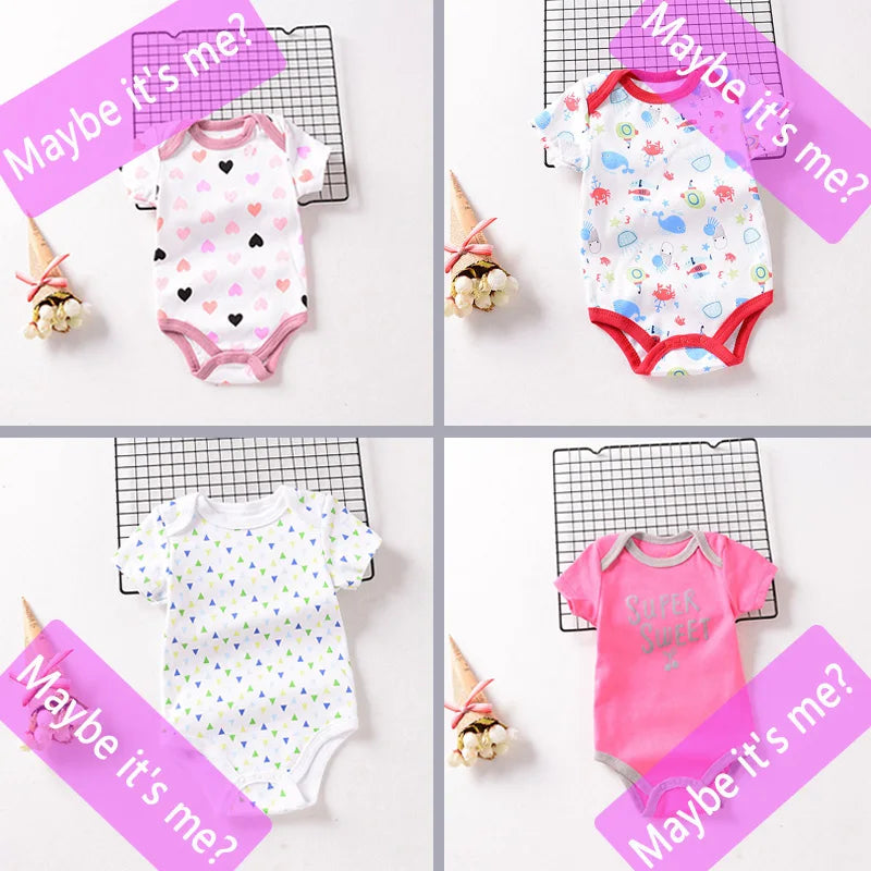 Body Été Manches Courtes Coton Bébé – 1 ou 2 Pièces, 0-24 Mois
