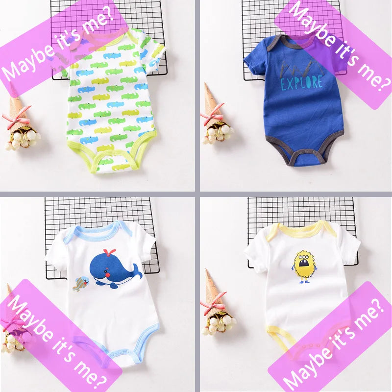 Body Été Manches Courtes Coton Bébé – 1 ou 2 Pièces, 0-24 Mois