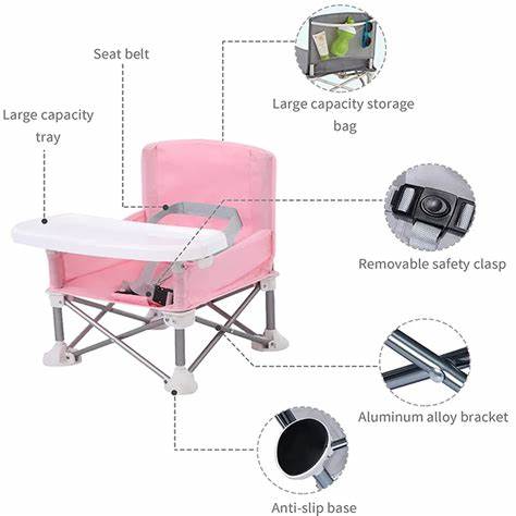 Siège pliante d'appoint avec plateau pour bébé