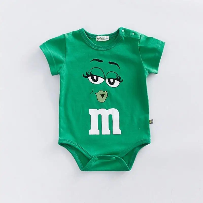 Body Manches Courtes Été Bébé – Coton & Polyester, Couleur Unie, Unisexe