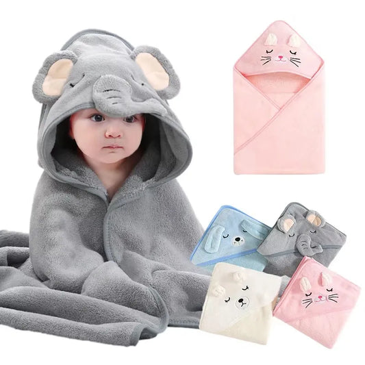 Serviettes de bain en dessin animé pour bébé, serviettes à capuche douces pour nouveau-né, couverture, peignoir mignon pour tout-petit, enveloppement chaud pour garçons et filles