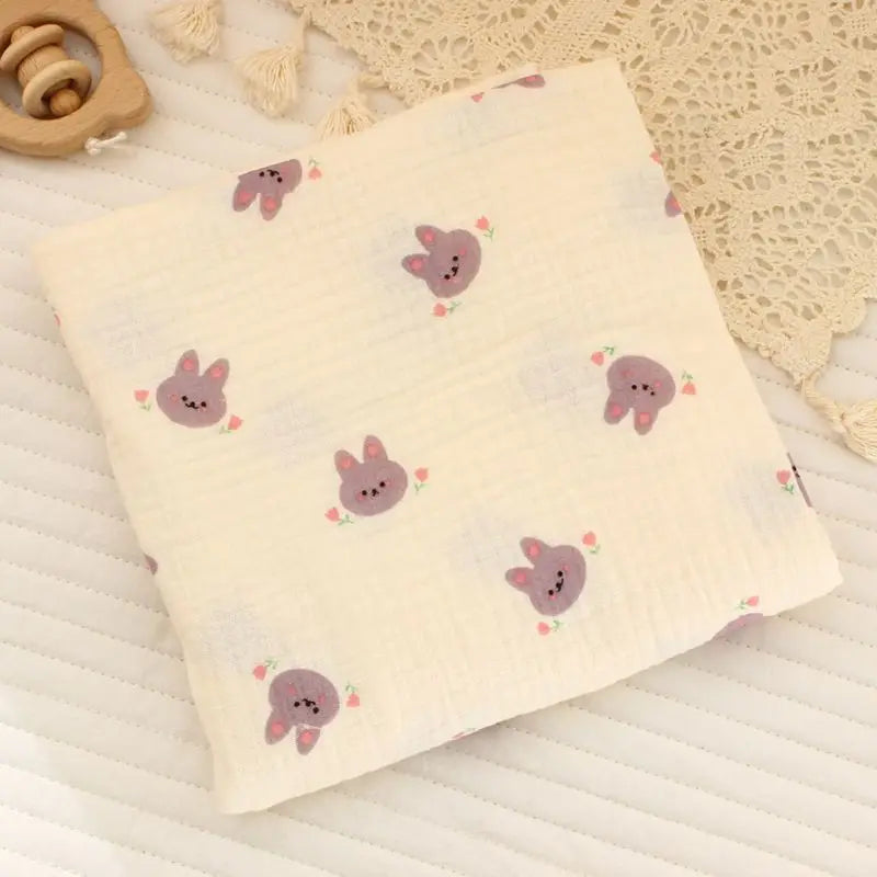 Lange Emmaillotage Coton Mousseline Bébé – 80x80cm, Motifs Cartoon, 0-2,5 Ans