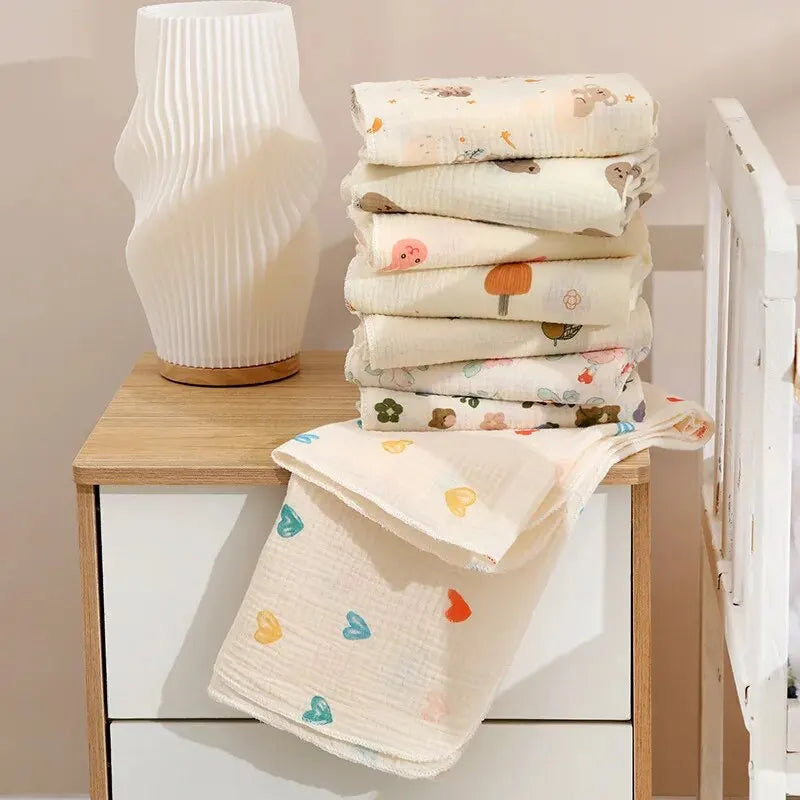 Lange Emmaillotage Coton Mousseline Bébé – 80x80cm, Motifs Cartoon, 0-2,5 Ans