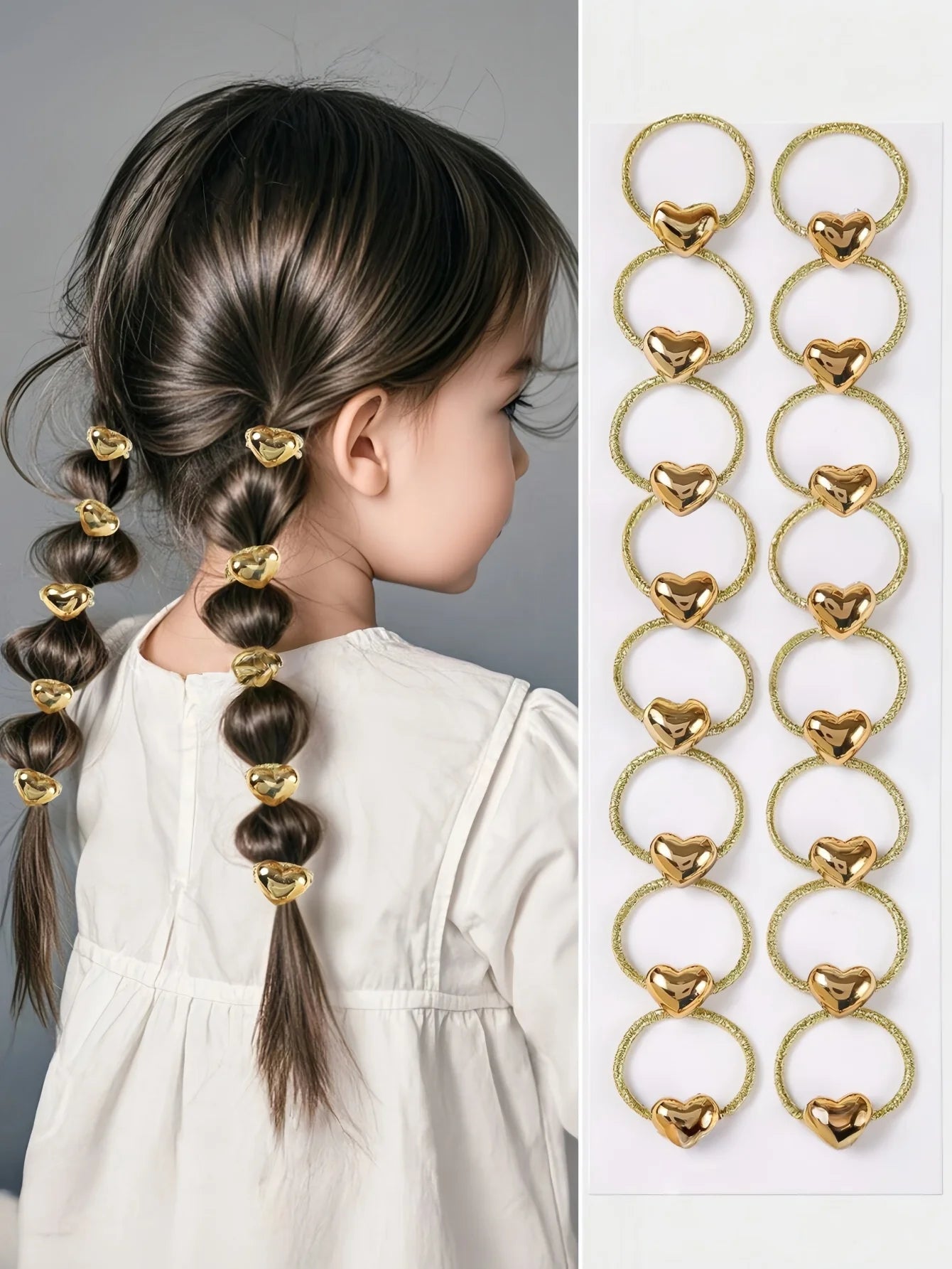 Lot de 10 Élastiques Cheveux Princesse Paillettes Or pour Bébé Fille – Nylon, Toutes Saisons