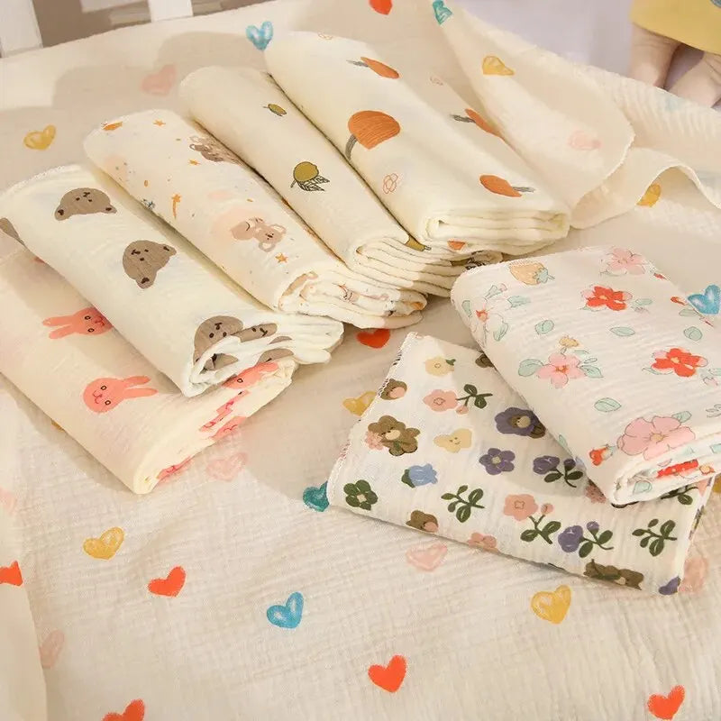 Lange Emmaillotage Coton Mousseline Bébé – 80x80cm, Motifs Cartoon, 0-2,5 Ans