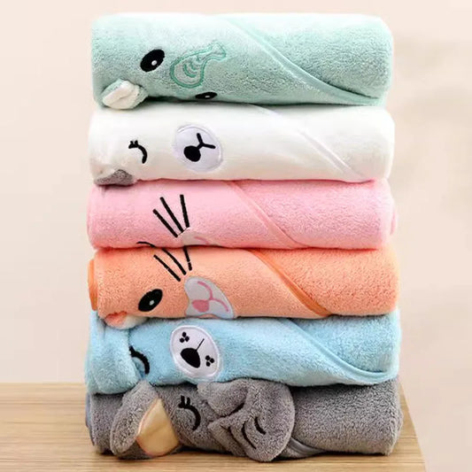 Gentle & Absorbent Baby Bath Cape – 100% Polyester, Unisex