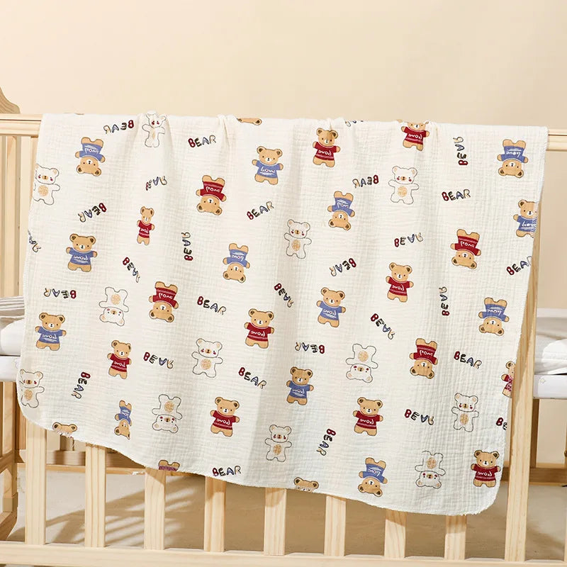 Lange Emmaillotage Coton Mousseline Bébé – 80x80cm, Motifs Cartoon, 0-2,5 Ans