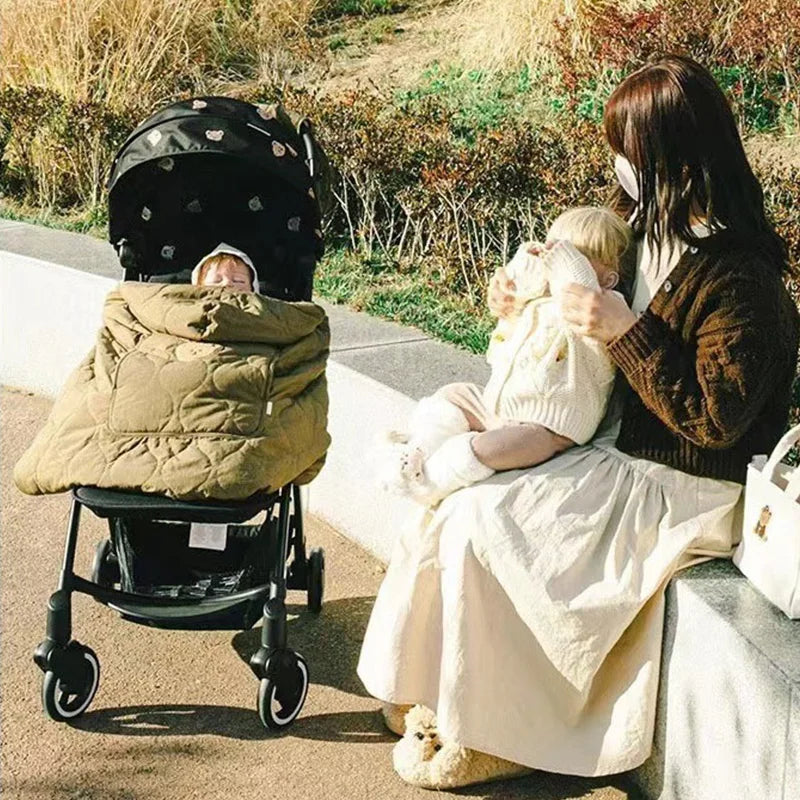 Cape À Capuche Bébé Poussette – Coton Cartoon, 80x85cm, Hiver, 0-1 An