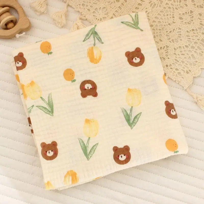 Lange Emmaillotage Coton Mousseline Bébé – 80x80cm, Motifs Cartoon, 0-2,5 Ans