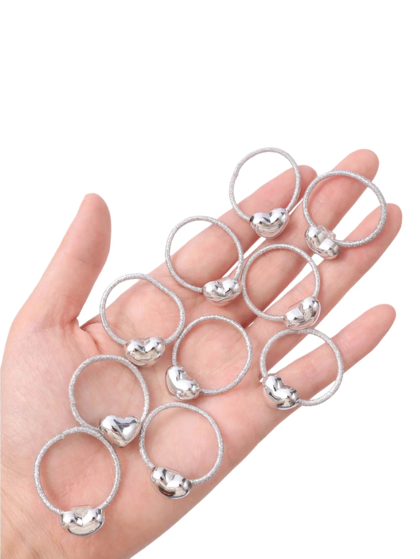 Lot de 10 Élastiques Cheveux Princesse Paillettes Or pour Bébé Fille – Nylon, Toutes Saisons