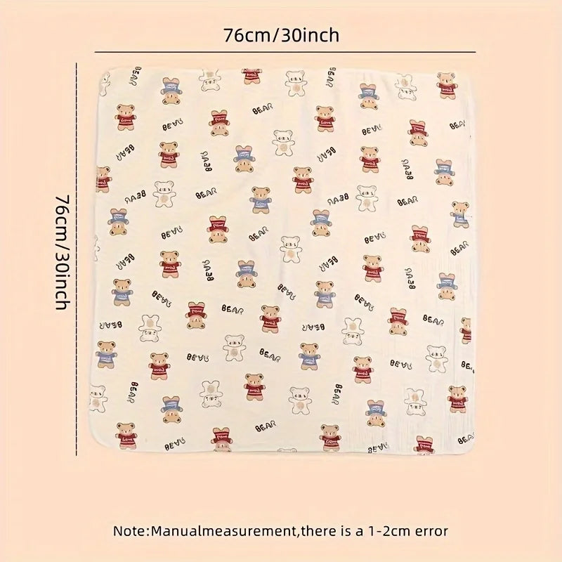 Lange Emmaillotage Coton Mousseline Bébé – 80x80cm, Motifs Cartoon, 0-2,5 Ans