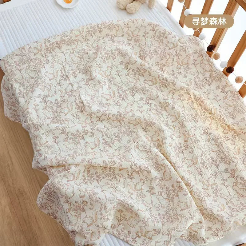 Lange Emmaillotage Coton Mousseline Bébé – 100x100cm, Motifs Cartoon, Unisexe