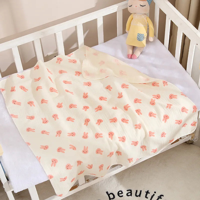 Lange Emmaillotage Coton Mousseline Bébé – 80x80cm, Motifs Cartoon, 0-2,5 Ans