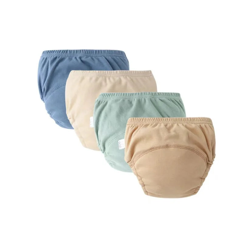 Lot de 4 Culottes Apprentissage Propreté Réutilisables – 100% Coton, 4 Couches, 1-3 Ans