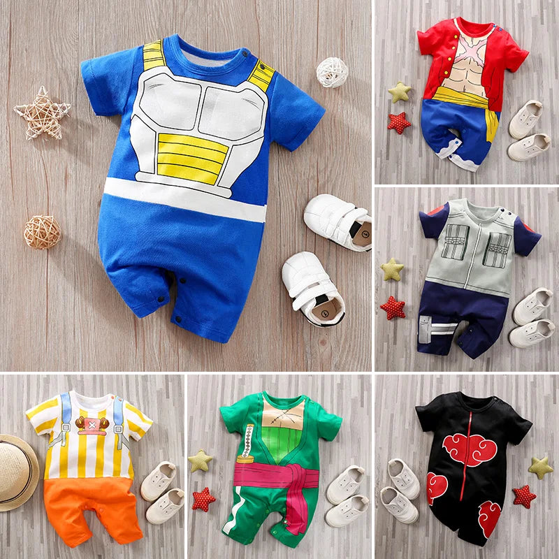 Body Manches Courtes Anime Coton Bébé – Style Japonais, 5 Tailles 0-18 Mois