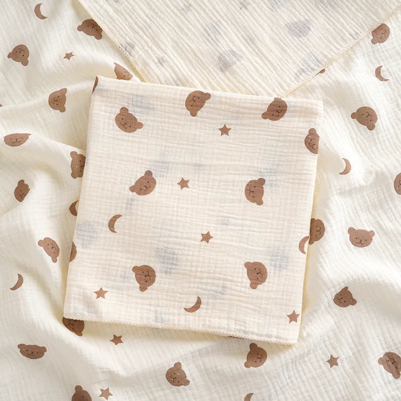 Lange Emmaillotage Coton Mousseline Bébé – 80x80cm, Motifs Cartoon, 0-2,5 Ans