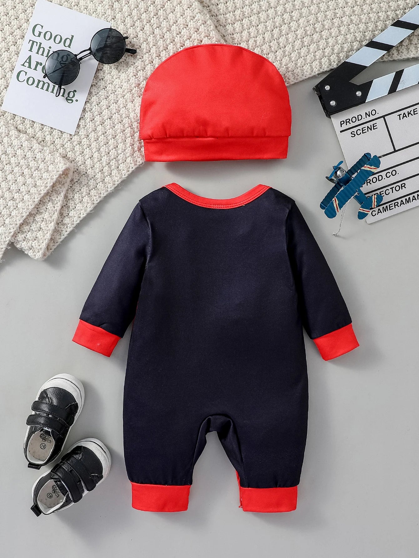 Combinaison Cartoon Araignée Manches Longues Bébé + Chapeau – Polyester, 0-9 Mois
