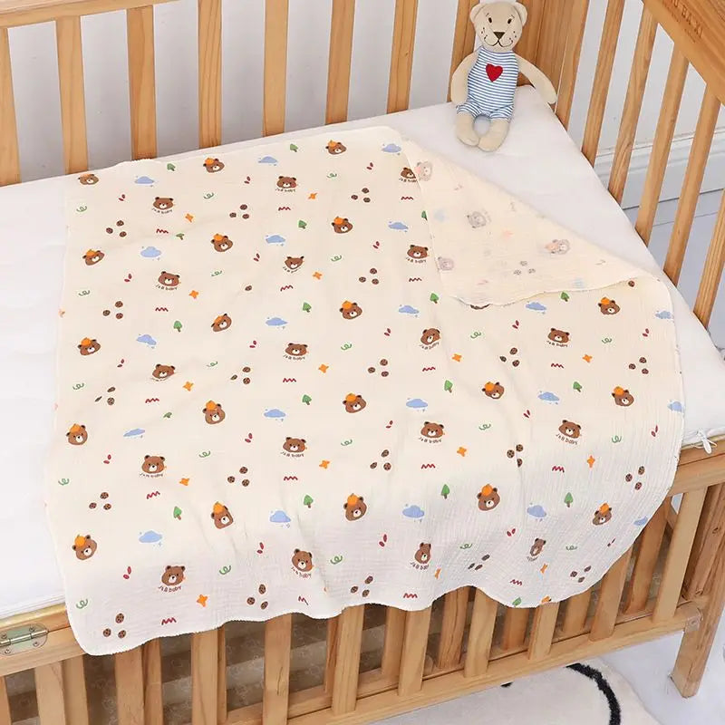 Lange Emmaillotage Coton Mousseline Bébé – 80x80cm, Motifs Cartoon, 0-2,5 Ans