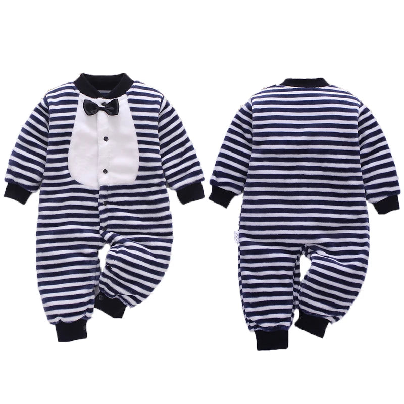 Combinaison Flanelle Douce Bébé – Polyester, Boutons Pression, 3 Tailles 0-9 Mois