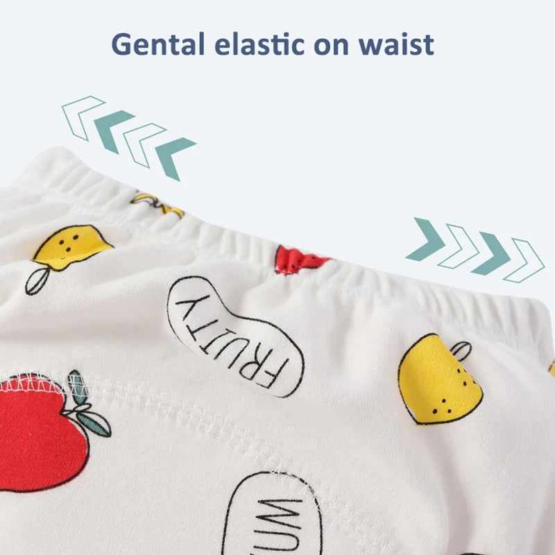 Lot de 4 Culottes Apprentissage Propreté Réutilisables – 100% Coton, 4 Couches, 1-3 Ans