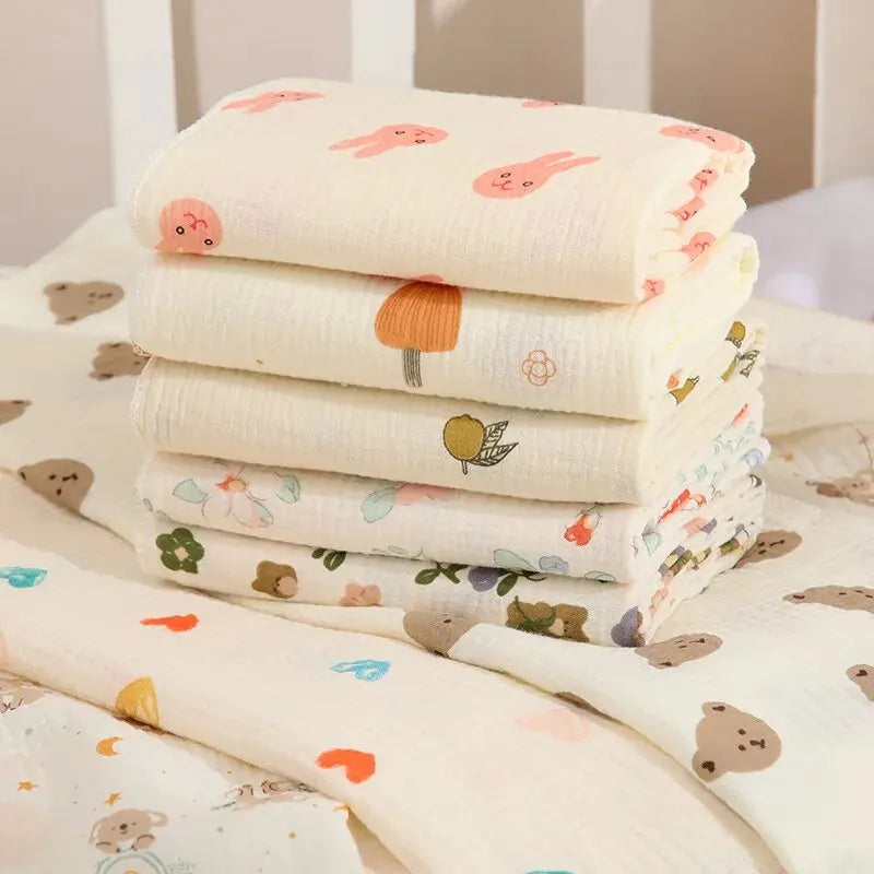 Lange Emmaillotage Coton Mousseline Bébé – 80x80cm, Motifs Cartoon, 0-2,5 Ans