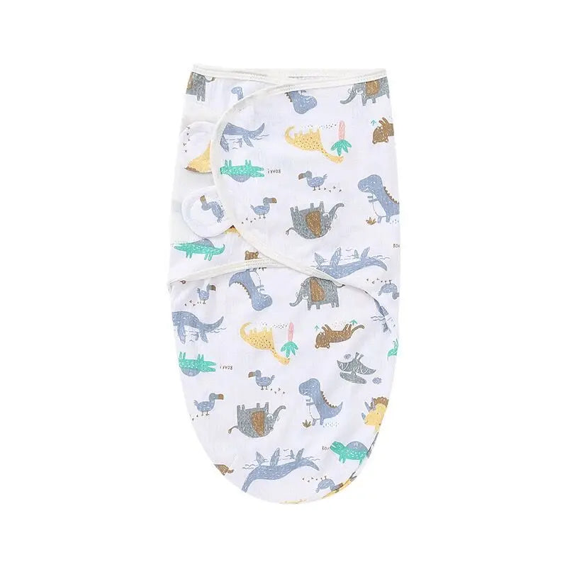 Set Lange Emmaillotage + Bonnet Coton Imprimé Bébé – Ajustable, 0-6 Mois