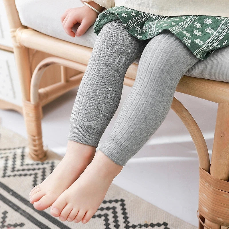Leggings Coton Stretch Unisexe Enfant – 85% Coton, Taille Élastique, 4 Tailles 0-6 Ans