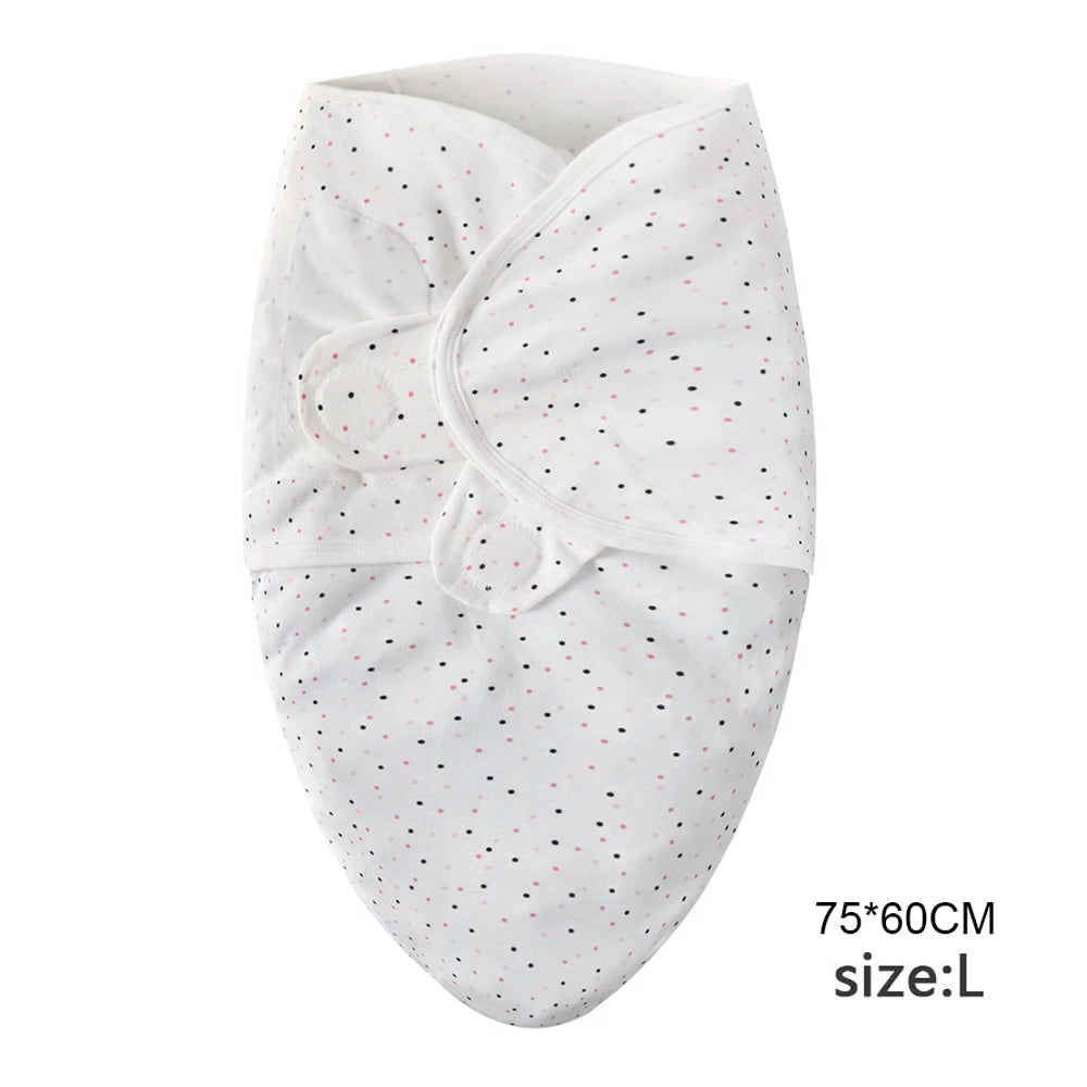 Set Lange Emmaillotage + Bonnet Coton Imprimé Bébé – Ajustable, 0-6 Mois