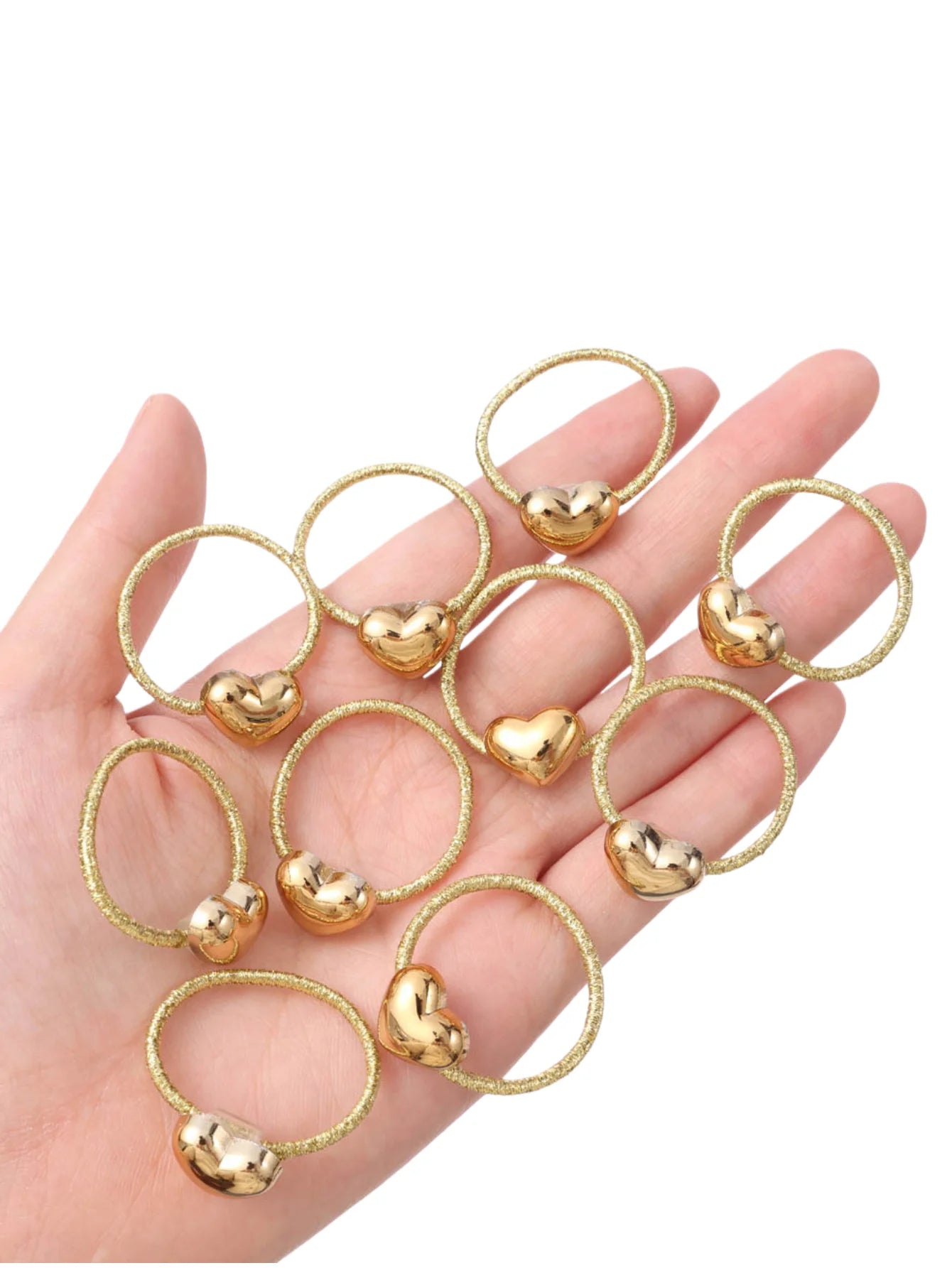 Lot de 10 Élastiques Cheveux Princesse Paillettes Or pour Bébé Fille – Nylon, Toutes Saisons