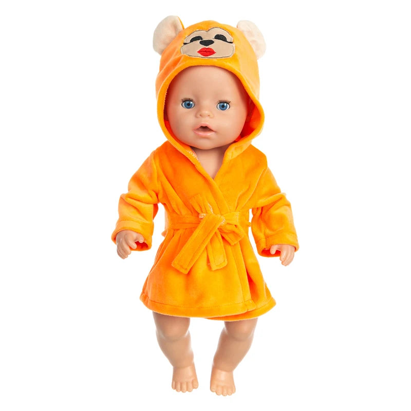 Doll Clothes Bathrobe Set Pajamas For 18Inch/45Cm American Doll Girls New Reborn Baby Doll Accessories Sleep Wear Birthday Gifts