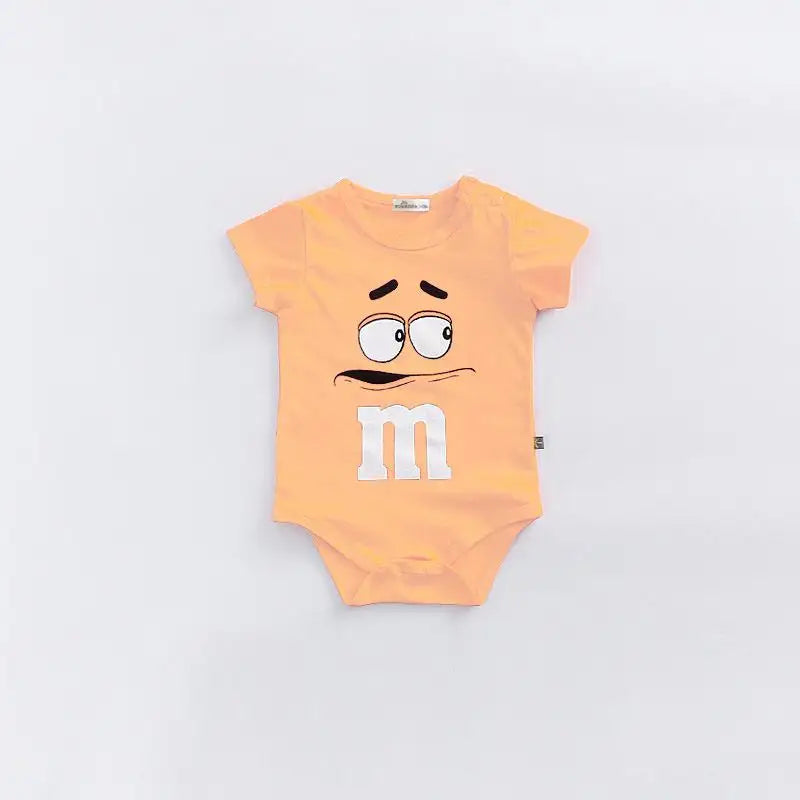 Body Manches Courtes Été Bébé – Coton & Polyester, Couleur Unie, Unisexe