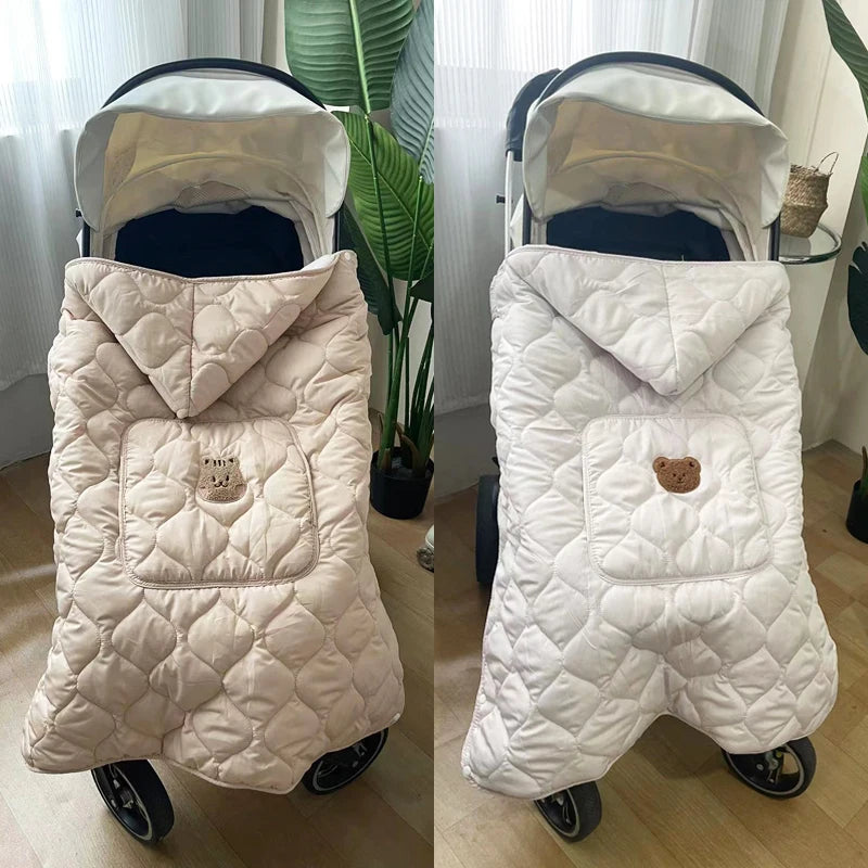 Cape À Capuche Bébé Poussette – Coton Cartoon, 80x85cm, Hiver, 0-1 An