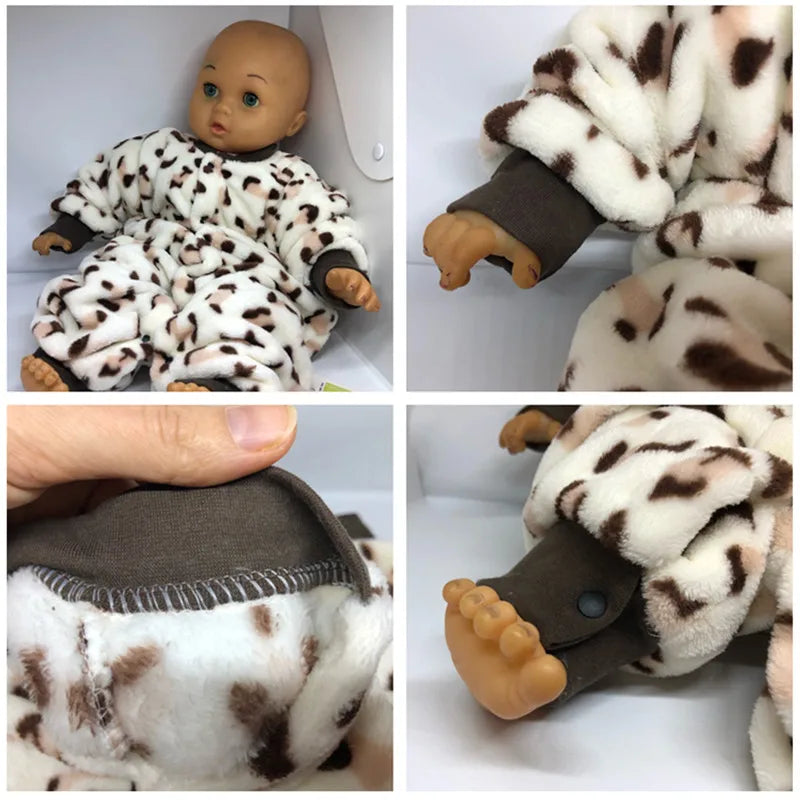 Combinaison Flanelle Douce Bébé – Polyester, Boutons Pression, 3 Tailles 0-9 Mois