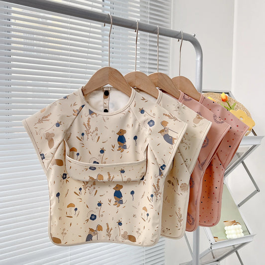 Mignons Bavoirs Bébé Enfants Bavoirs Imperméables Manches Courtes Tablier Animaux Dessin Animé Bavoir de Nourrisson Vêtements Bébé 0-6 Ans