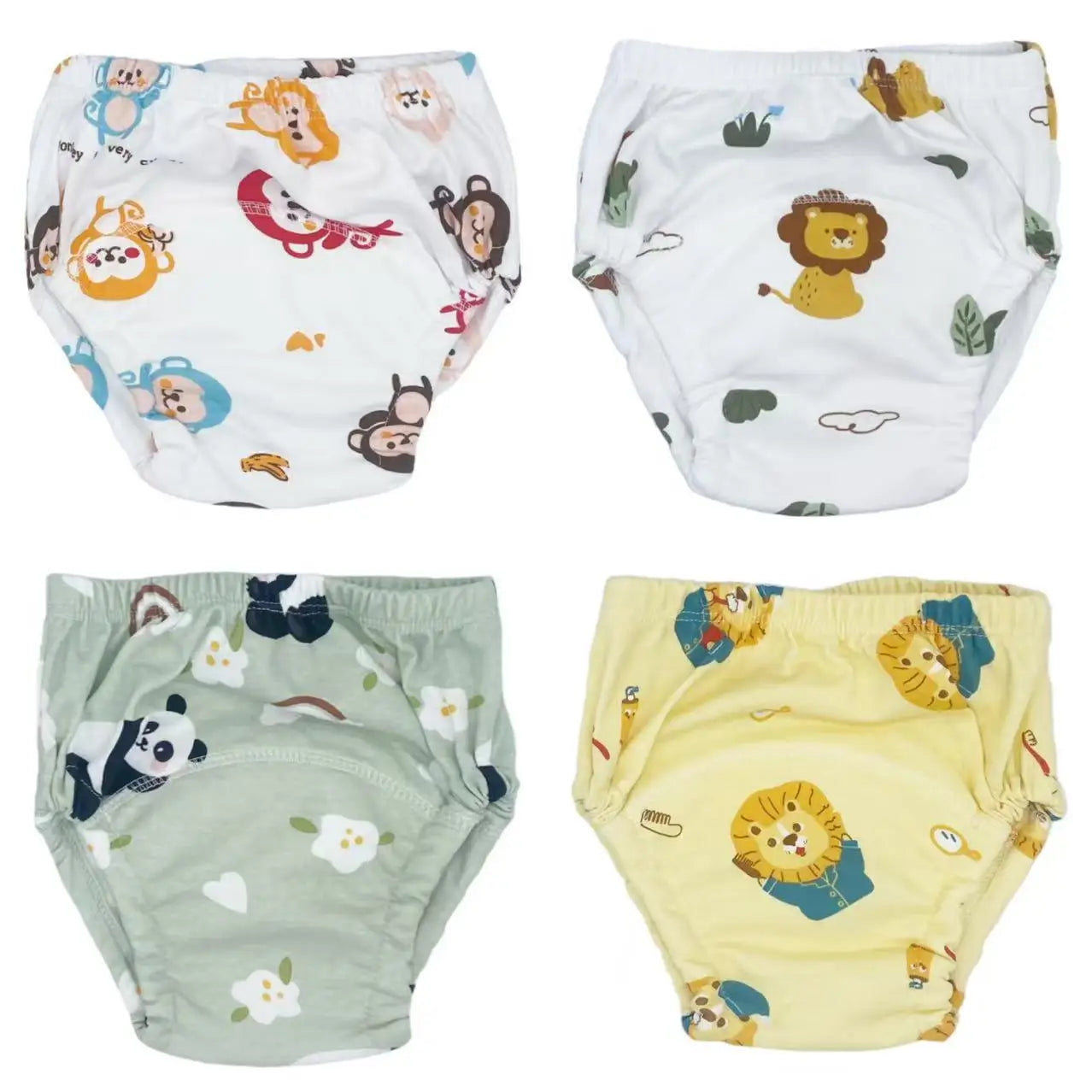 Lot de 4 Culottes Apprentissage Propreté Réutilisables – 100% Coton, 4 Couches, 1-3 Ans