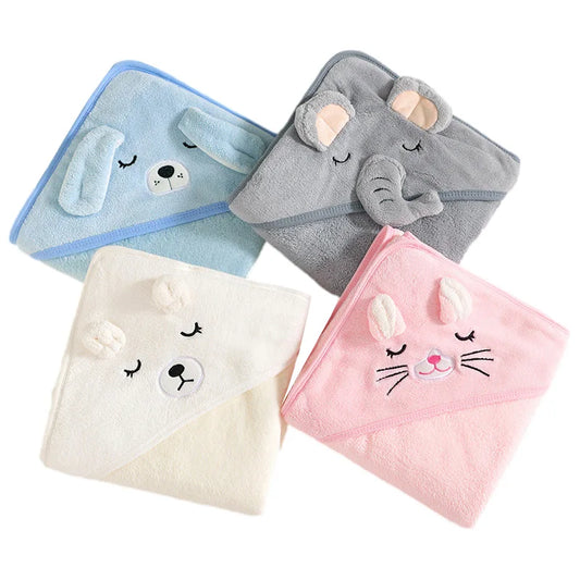 Serviettes de Bain à Capuche pour Bébé Animal de Dessin Animé, Douces pour Nouveau-nés, Couverture de Bain pour Tout-petits, Peignoir Chaud, Gigoteuse pour Garçons Filles