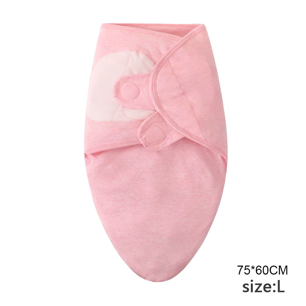 Set Lange Emmaillotage + Bonnet Coton Imprimé Bébé – Ajustable, 0-6 Mois