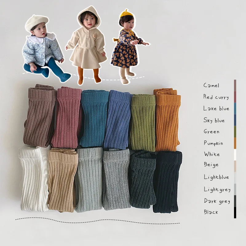 Collants Coton Tricotés pour Bébé & Enfant Fille – 8 Tailles, 0 Mois à 13 Ans