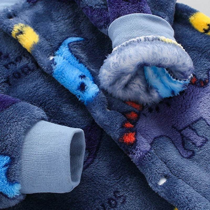 Combinaison Flanelle Douce Bébé – Polyester, Boutons Pression, 3 Tailles 0-9 Mois