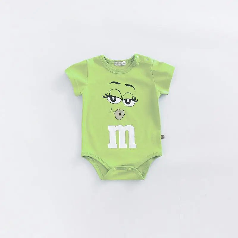 Body Manches Courtes Été Bébé – Coton & Polyester, Couleur Unie, Unisexe