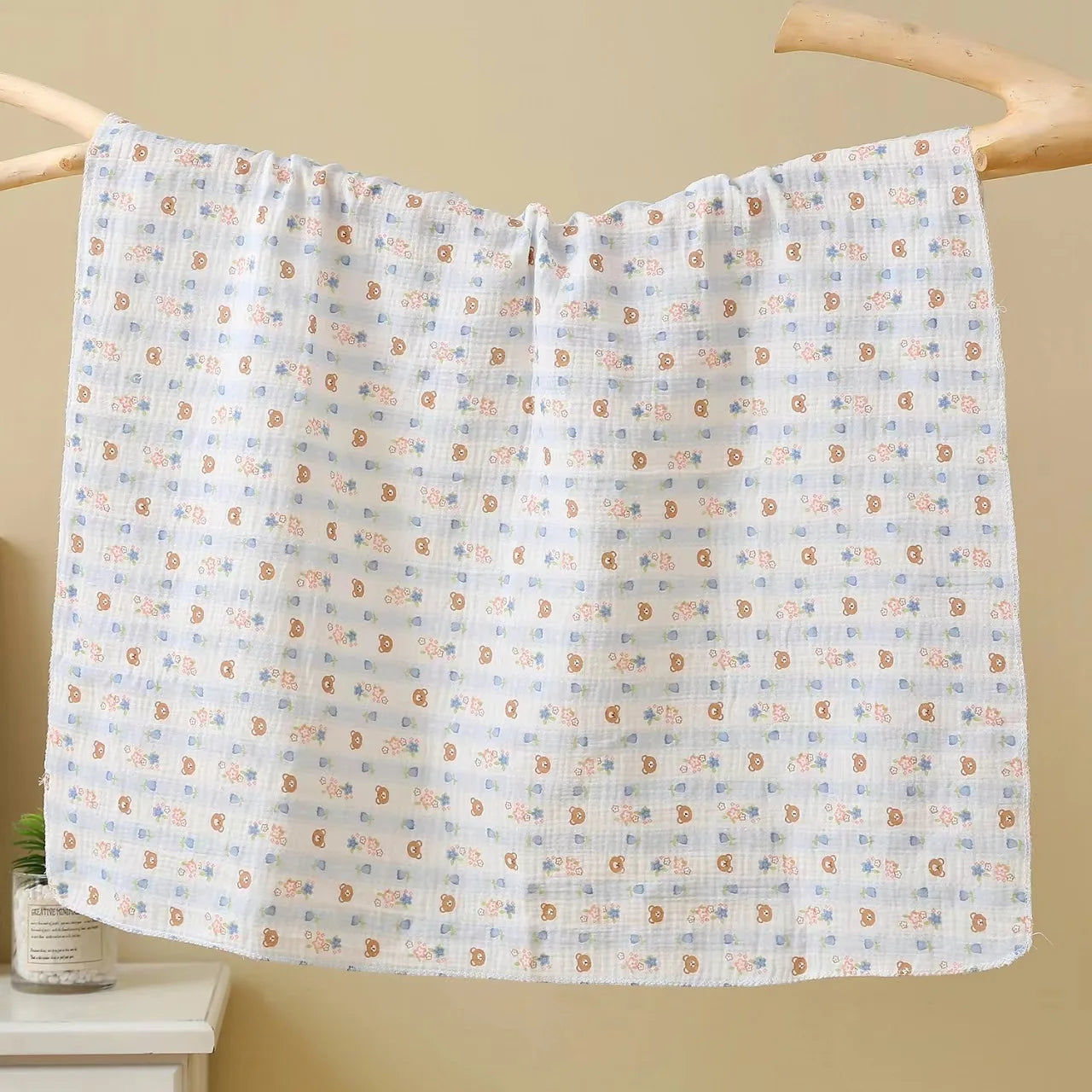 Lange Emmaillotage Coton Mousseline Bébé – 80x80cm, Motifs Cartoon, 0-2,5 Ans