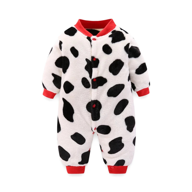 Combinaison Flanelle Douce Bébé – Polyester, Boutons Pression, 3 Tailles 0-9 Mois