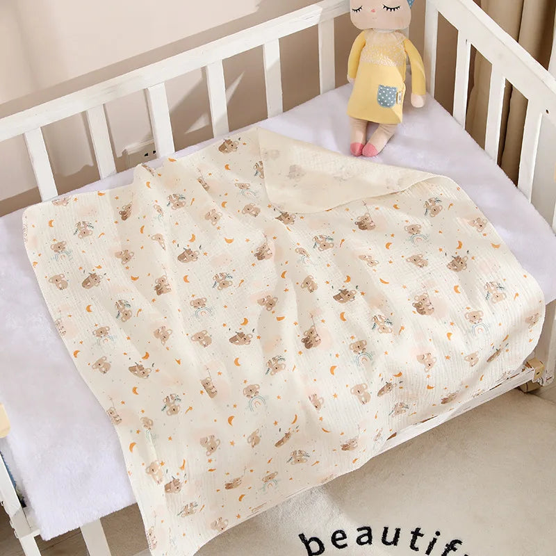 Lange Emmaillotage Coton Mousseline Bébé – 80x80cm, Motifs Cartoon, 0-2,5 Ans