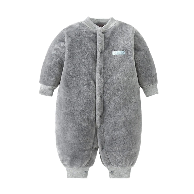Combinaison Flanelle Douce Bébé – Polyester, Boutons Pression, 3 Tailles 0-9 Mois