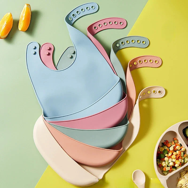 Bavoir Réglable Impérméable en PU Sans BPA pour Bébé – 0-36 Mois, Unisexe