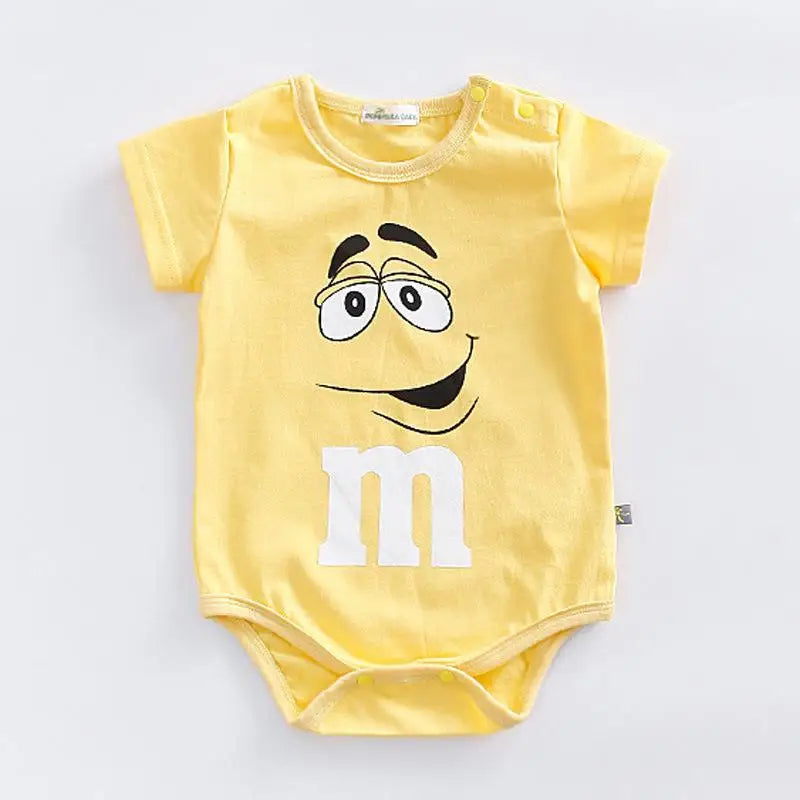 Body Manches Courtes Été Bébé – Coton & Polyester, Couleur Unie, Unisexe