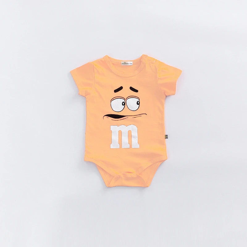 Body Manches Courtes Été Bébé – Coton & Polyester, Couleur Unie, Unisexe